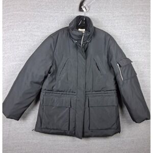 St Johns Bay Womens Coat XL Black Goose Down Puffer Outdoor Gorp Chore Winter